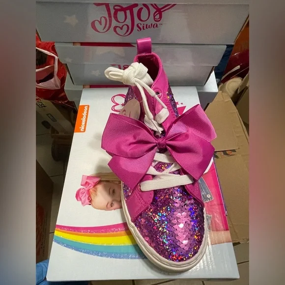 JoJo Siwa Shoes Jojo Siwa Girls Glitter Hightop Sneakers